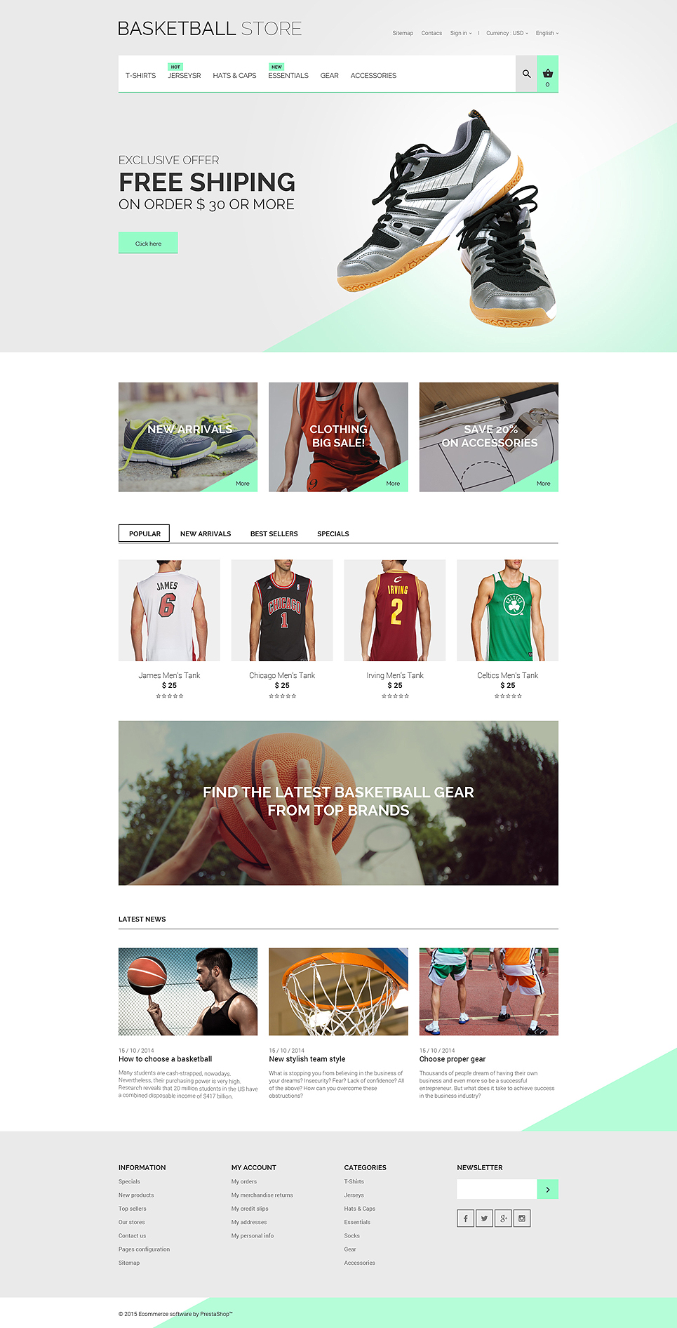 Basketball Uniform Store (ecommerce template for PrestaShop
) Item Picture