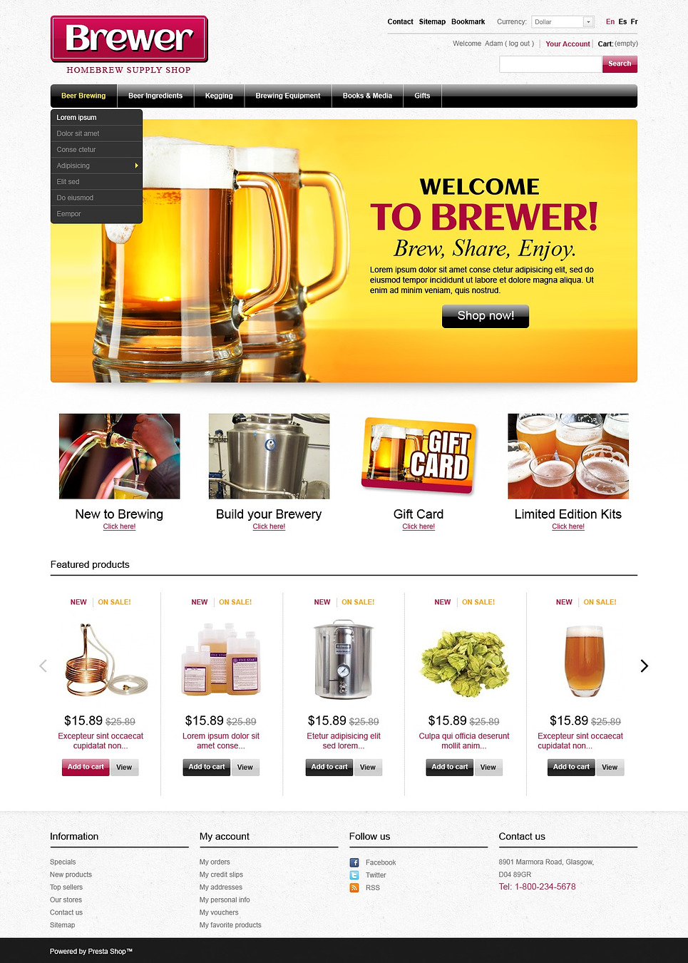 Brewer (template for PrestaShop) Item Picture