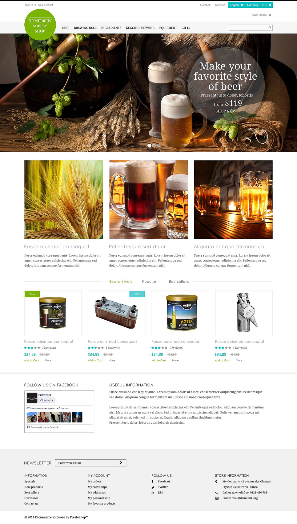Brewery Responsive (template for PrestaShop) Item Picture