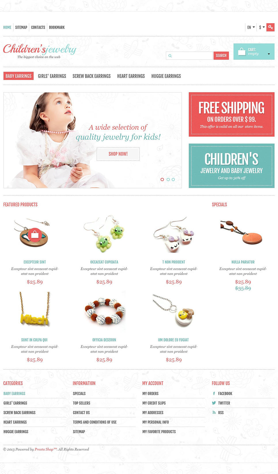 Childrens Jewelry Store (PrestaShop theme) Item Picture