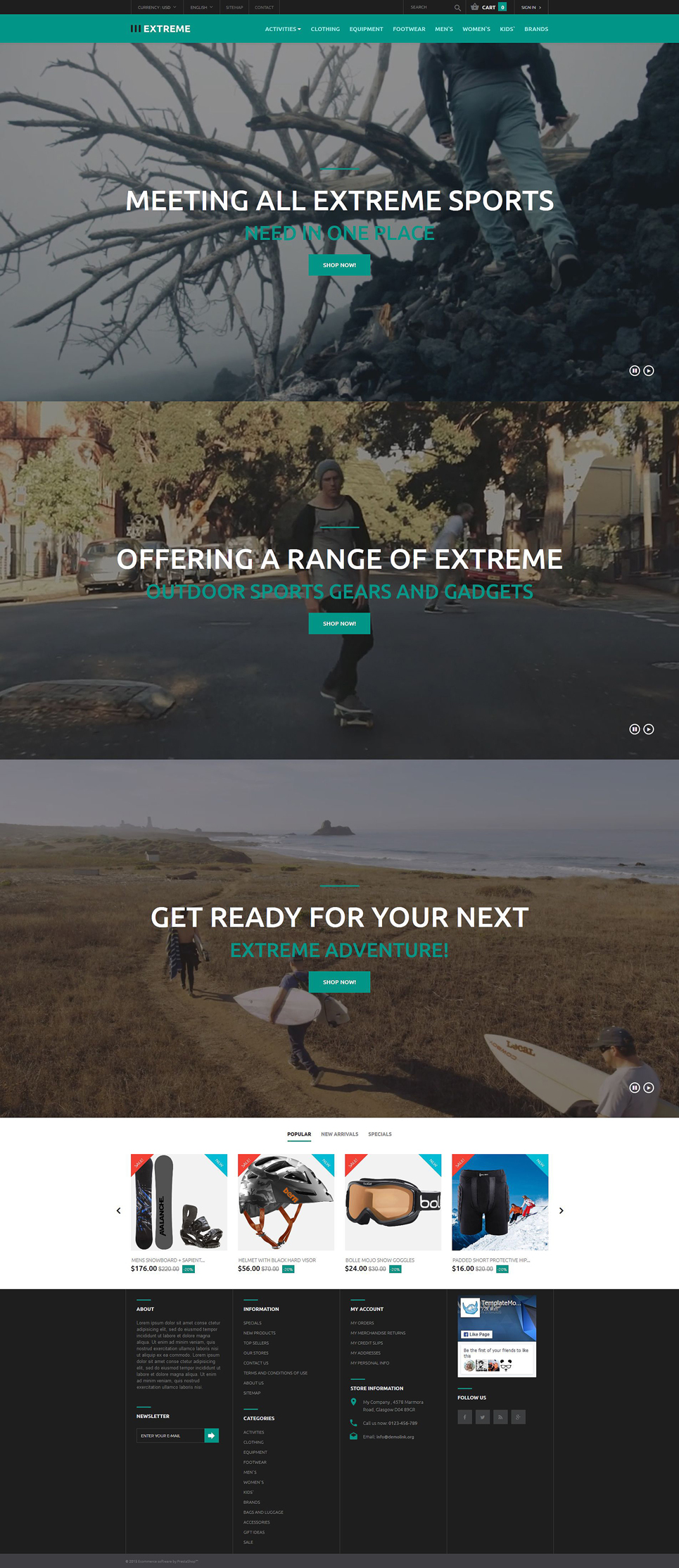 Clothing for Extreme Sports (ecommerce template for PrestaShop
) Item Picture