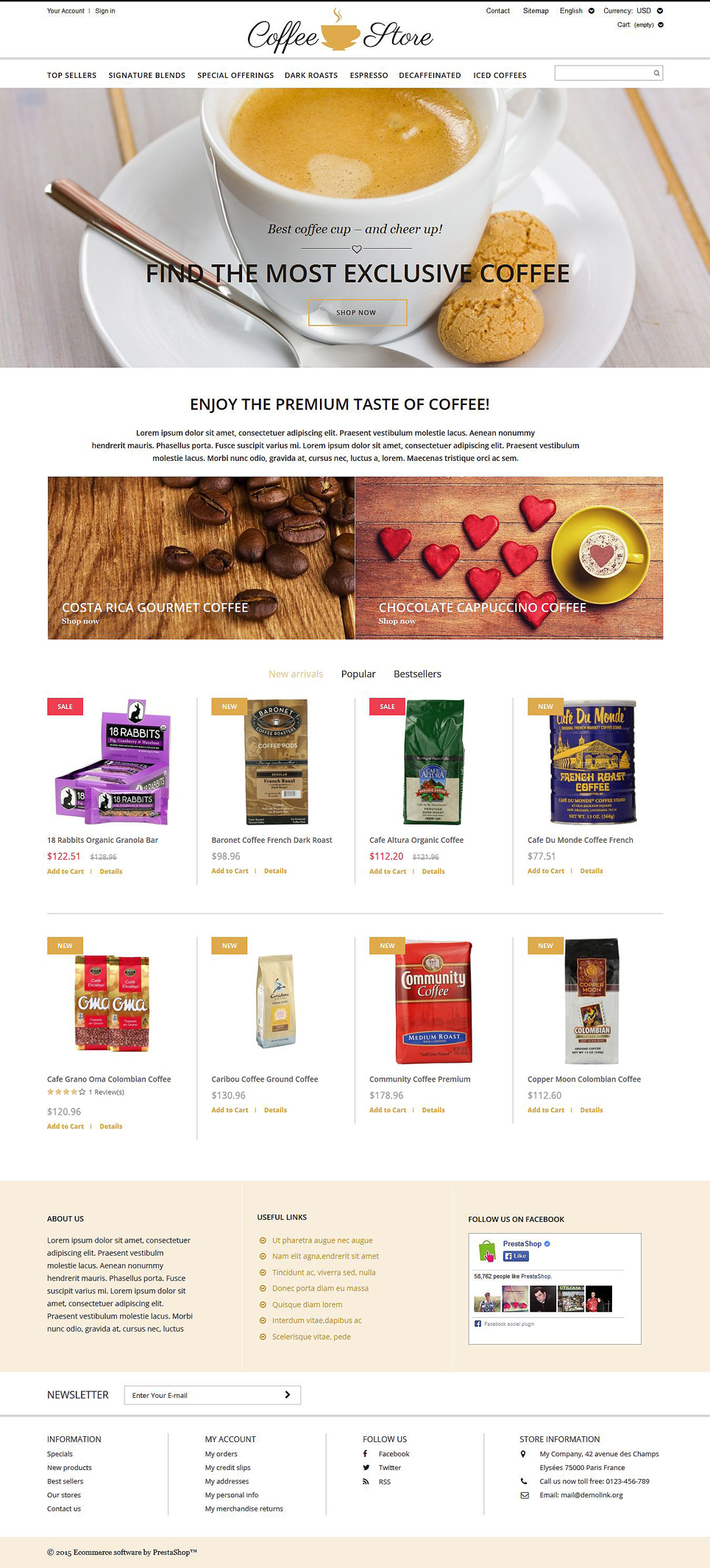 Coffee Shop (template for PrestaShop) Item Picture