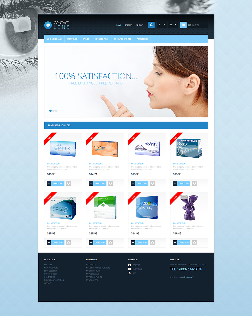 Contact Lens Store (ecommerce theme for PrestaShop) Item Picture