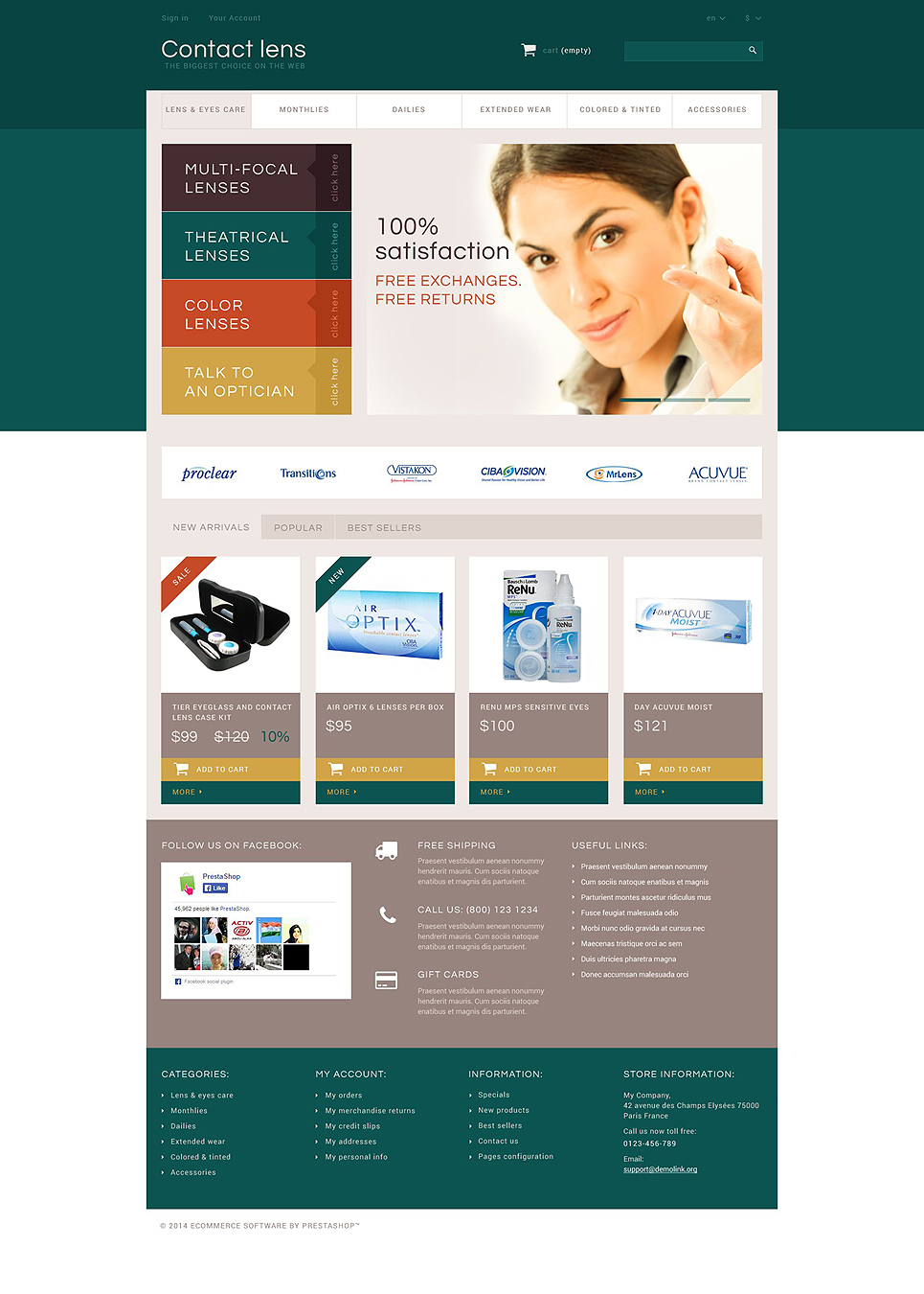Contact Lens Store (ecommerce theme for PrestaShop) Item Picture