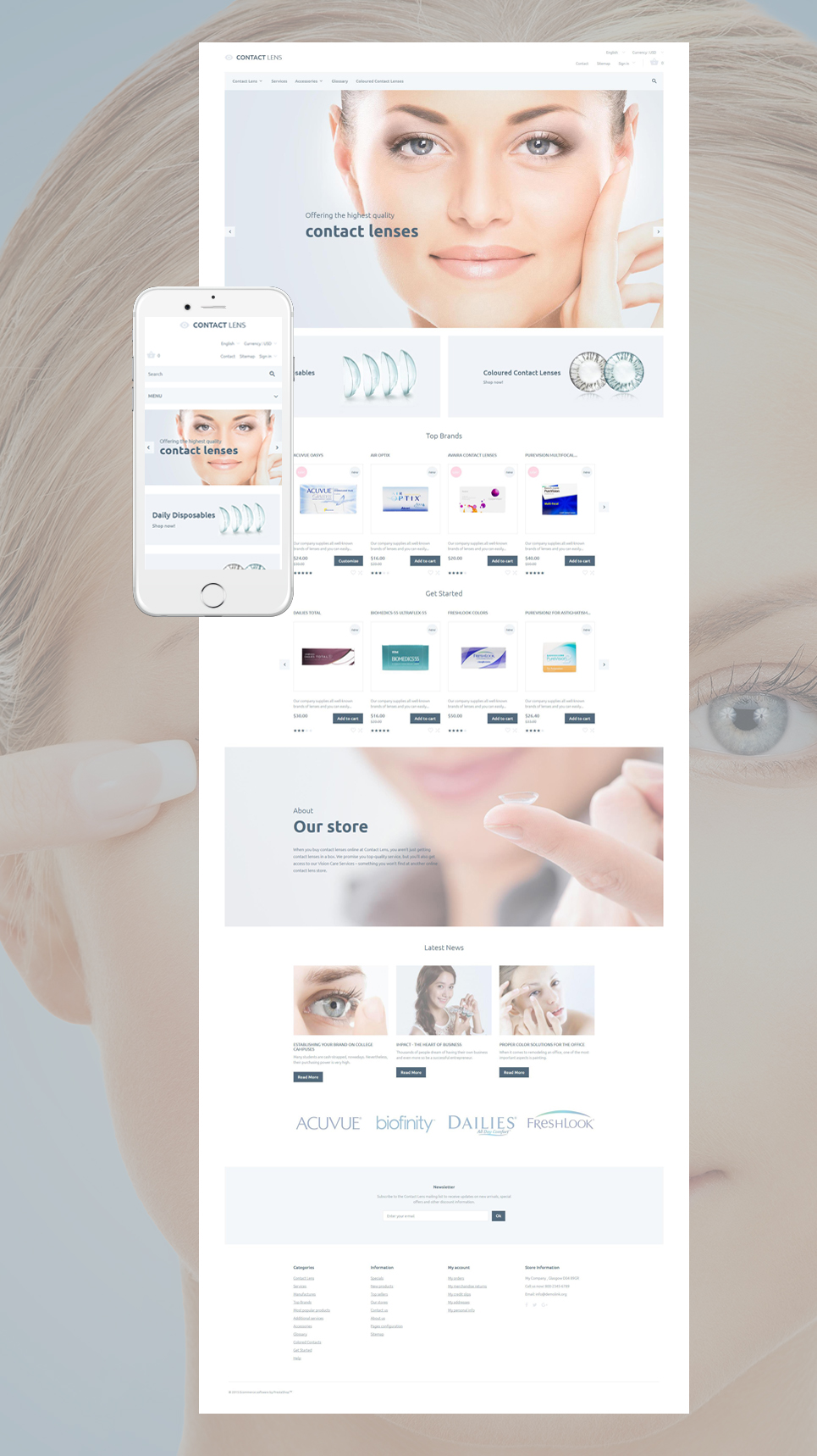 Contact Lenses Shop (ecommerce theme for PrestaShop) Item Picture