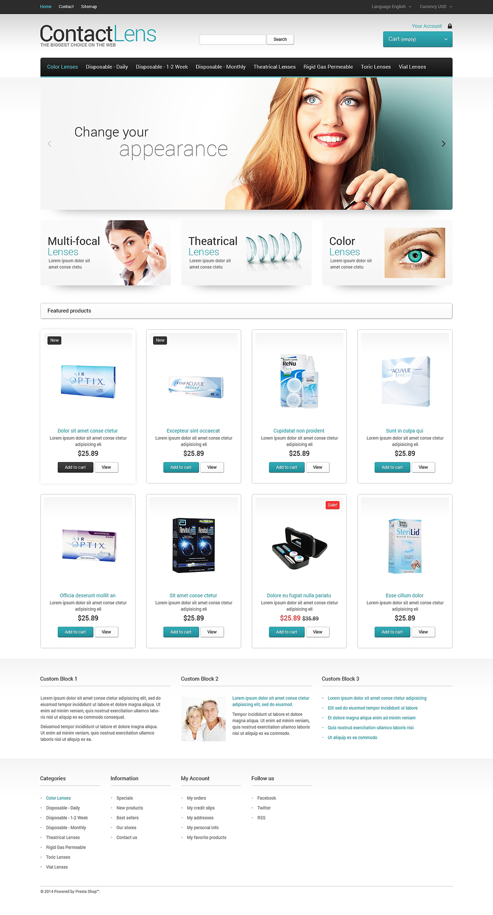 Contact Lens Shop (ecommerce theme for PrestaShop) Item Picture