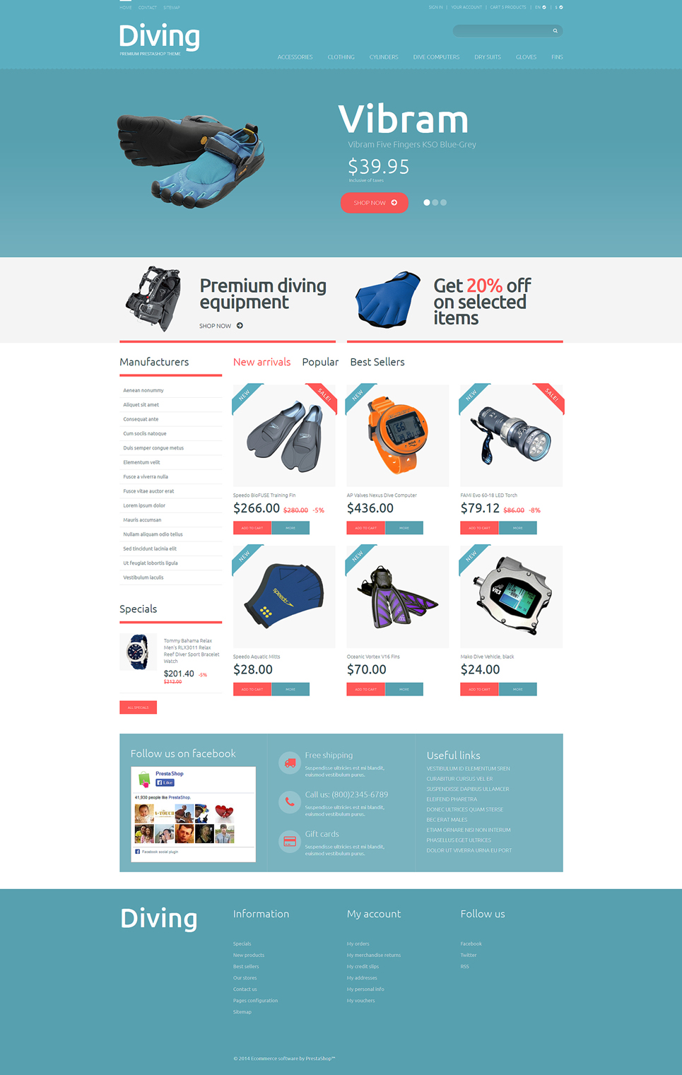 Diving Shop (ecommerce template for PrestaShop
) Item Picture