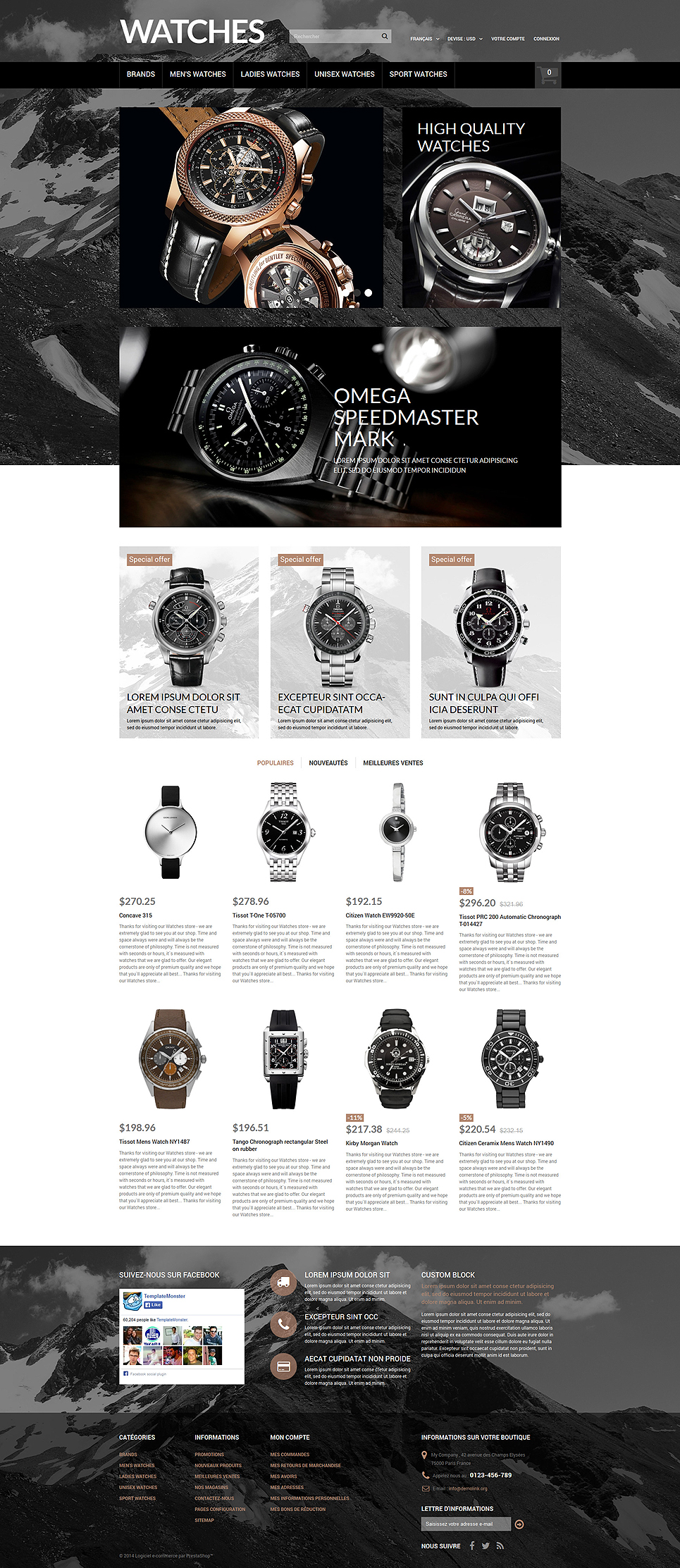 Elegant Timepieces (ecommerce theme for PrestaShop) Item Picture