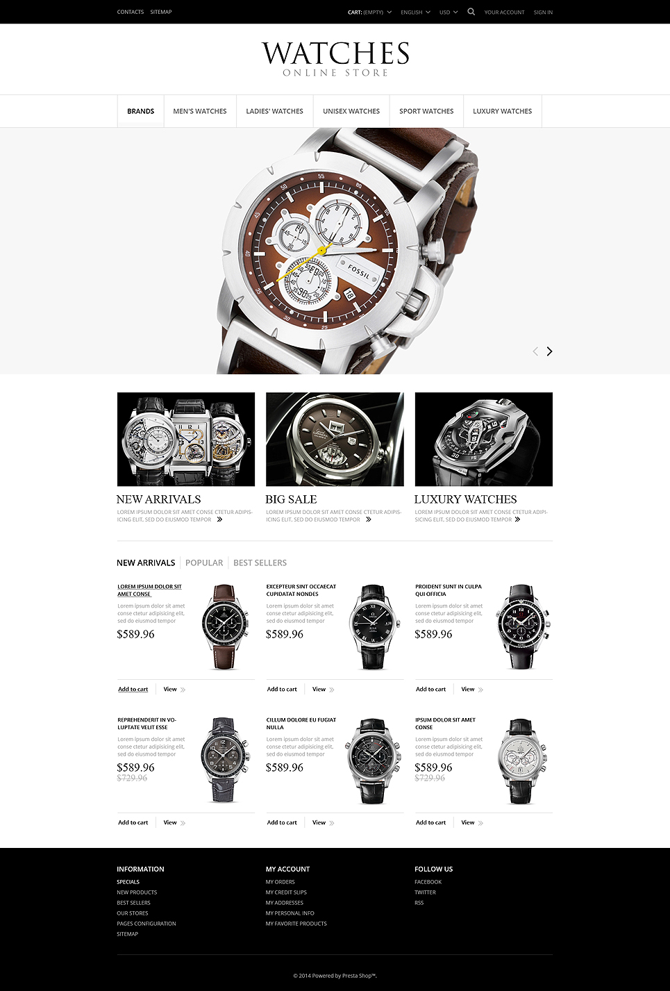 Exclusive Watches (ecommerce theme for PrestaShop) Item Picture