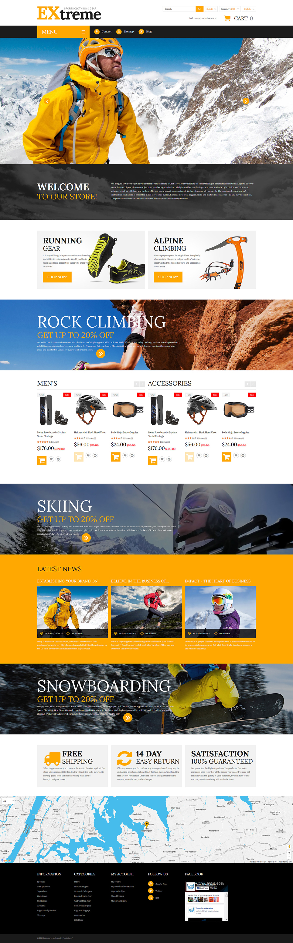 Extreme Sports Clothing Shop (ecommerce template for PrestaShop
) Item Picture