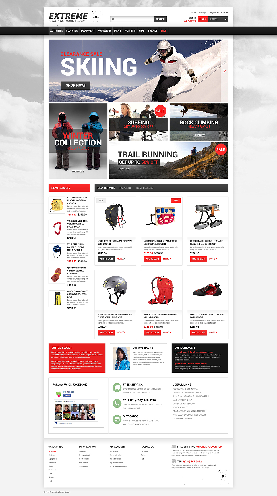 Extreme Sports Gear (ecommerce template for PrestaShop
) Item Picture