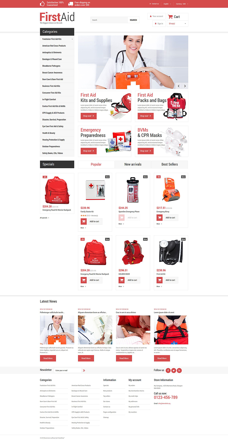 10+ Medical Equipment & First Aid Supplies Ecommerce PrestaShop Themes