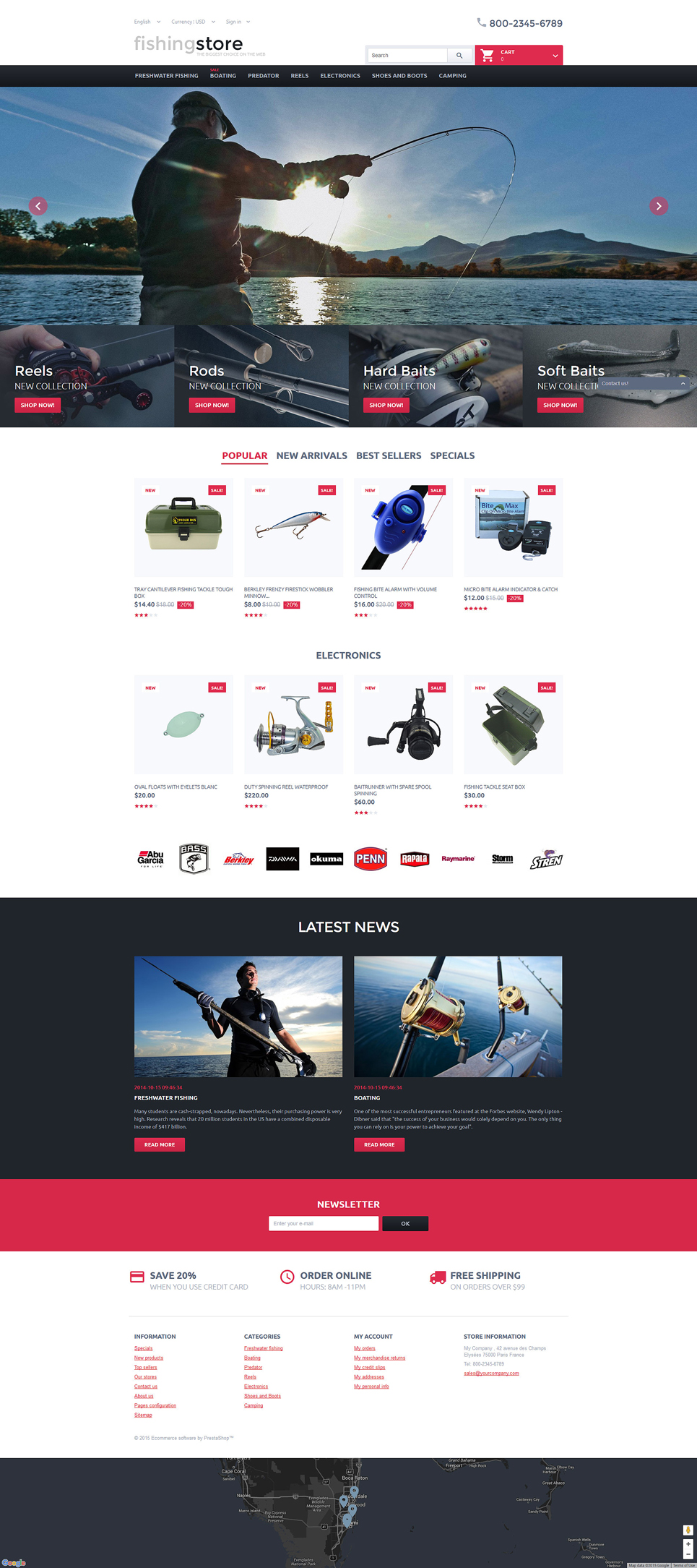 Fishing Accessories PrestaShop Theme - TemplateMonster