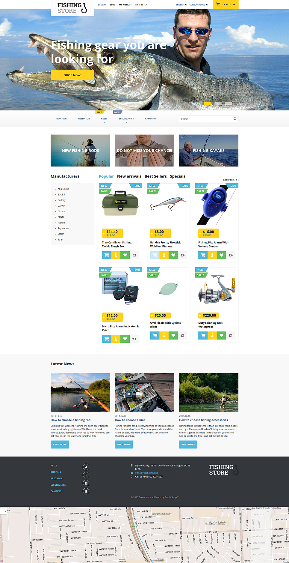 Any Fin is Possible with these Fishing Store Ecommerce PrestaShop
