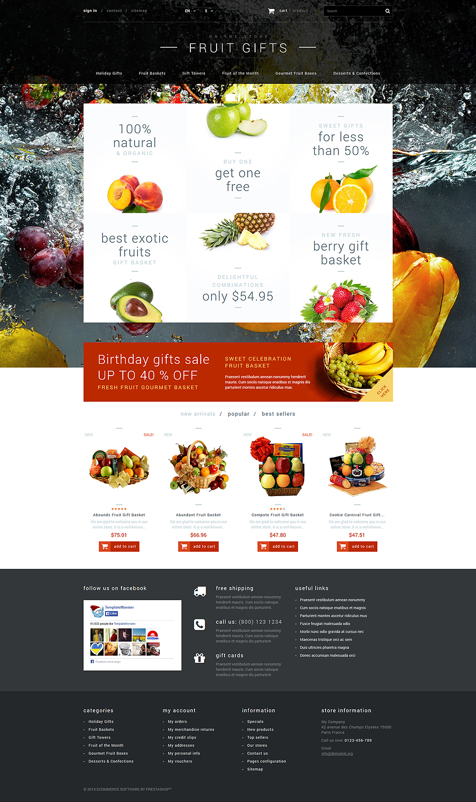 Fruit Gifts Store (template for PrestaShop) Item Picture