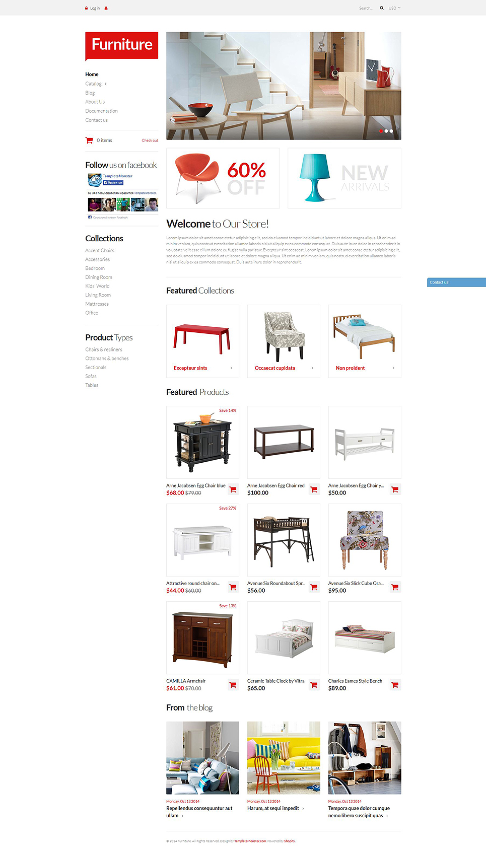 Furniture Pieces Store (ecommerce Shopify theme) Item Picture