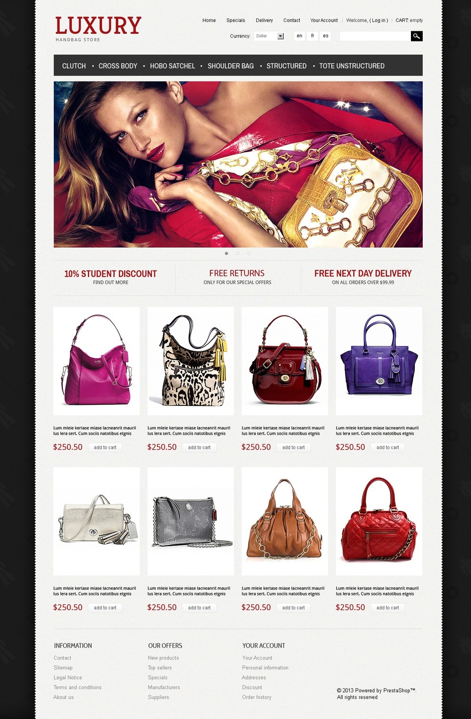 15+ Great Handbag and Manbag Store Ecommerce PrestaShop Themes