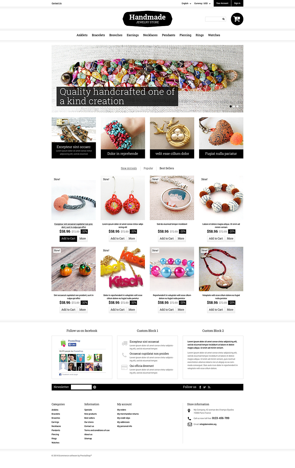 Handmade Jewelry (PrestaShop theme) Item Picture
