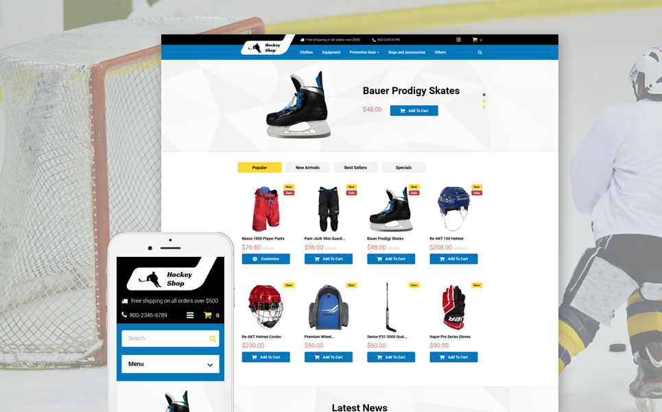 Ice Hockey Shop (ecommerce template for PrestaShop
) Item Picture