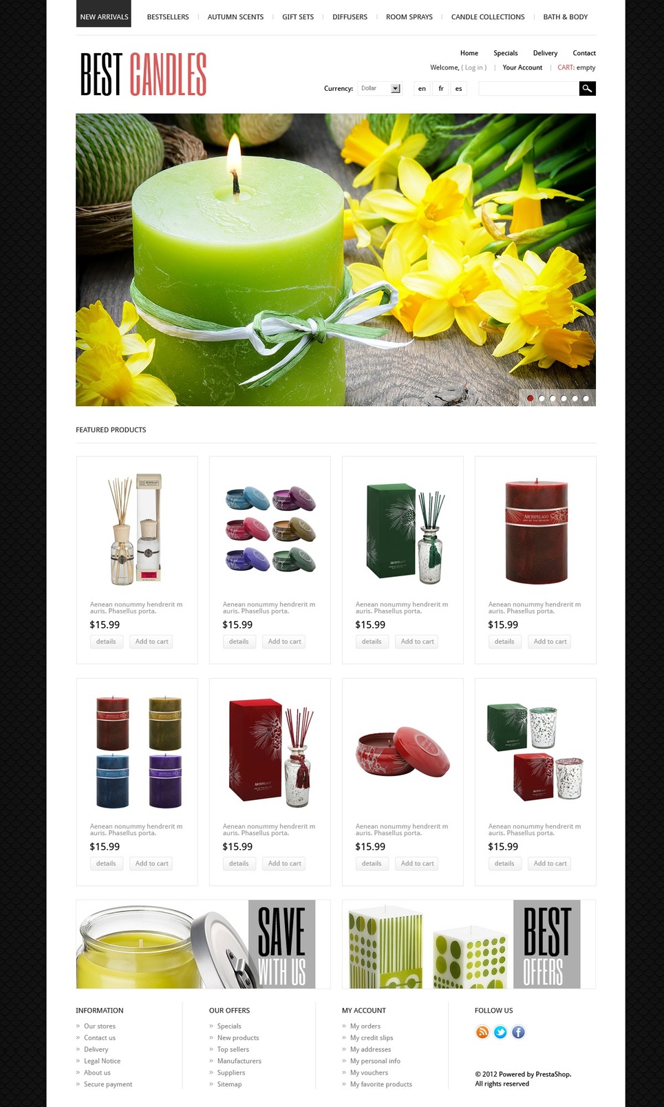 Holiday Candles (template for PrestaShop) Item Picture