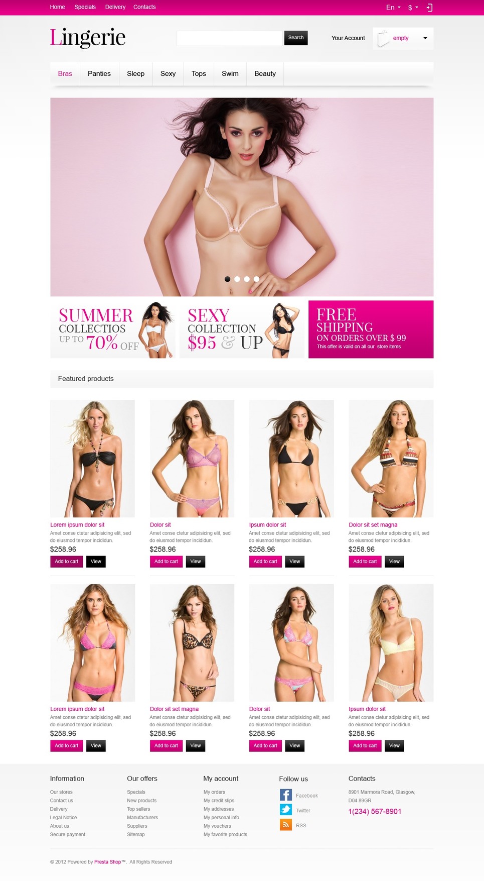 Lingerie Sets (theme for PrestaShop) Item Picture
