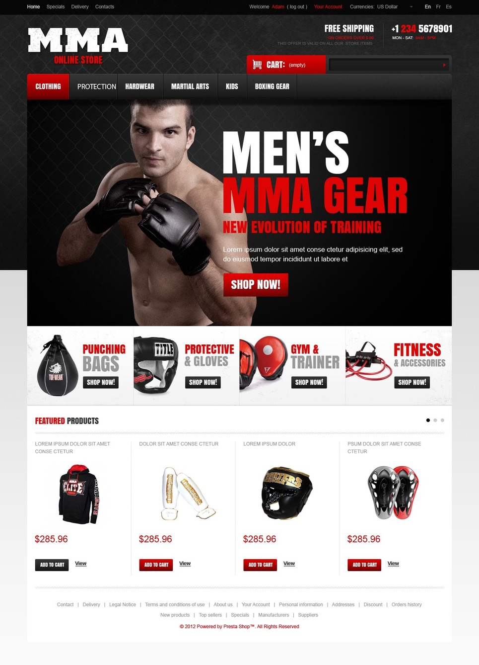 Martial Arts Store (ecommerce template for PrestaShop
) Item Picture