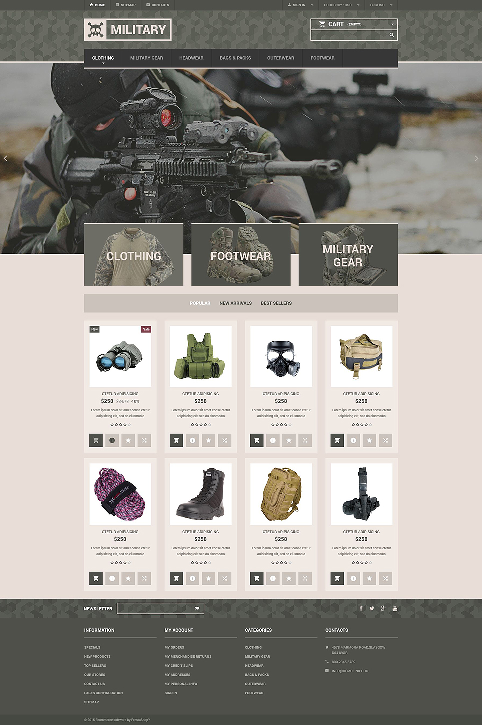 Military Gear Store (PrestaShop template) Item Picture