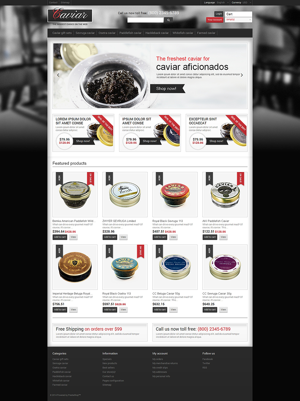 Nourishing Caviar (ecommerce theme for PrestaShop) Item Picture