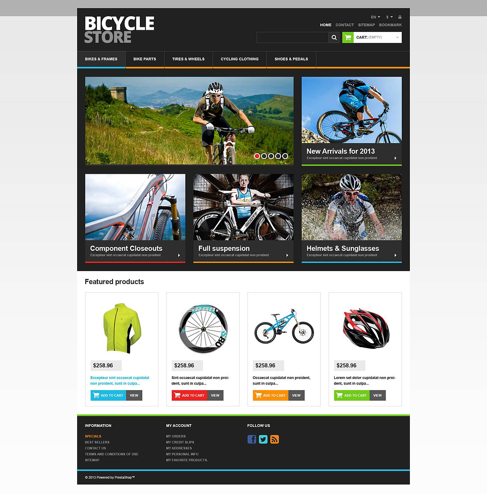 Responsive Bicycle Store (template for PrestaShop) Item Picture