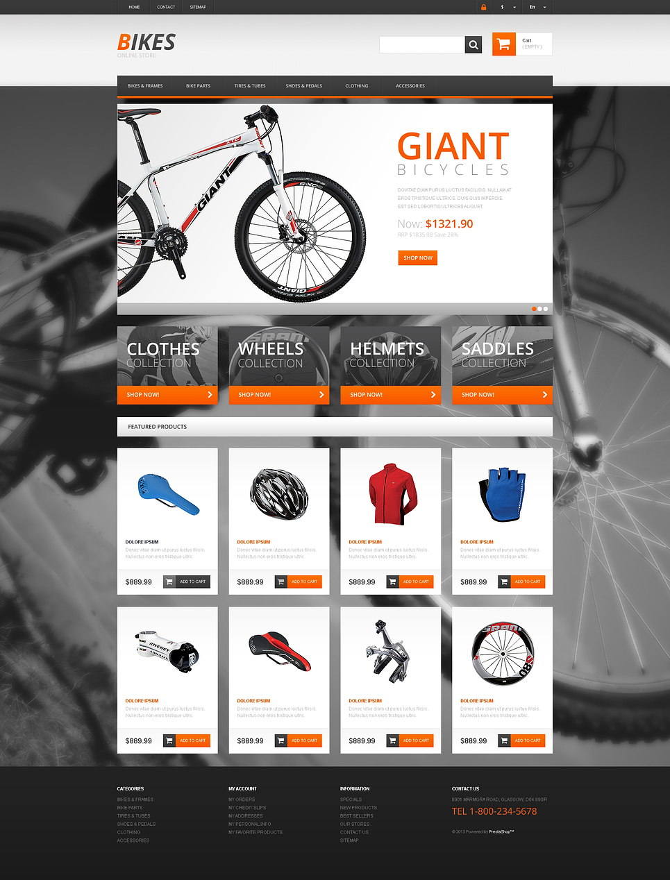 9+ Cycling Gear & Accessories Ecommerce Store Prestashop Themes