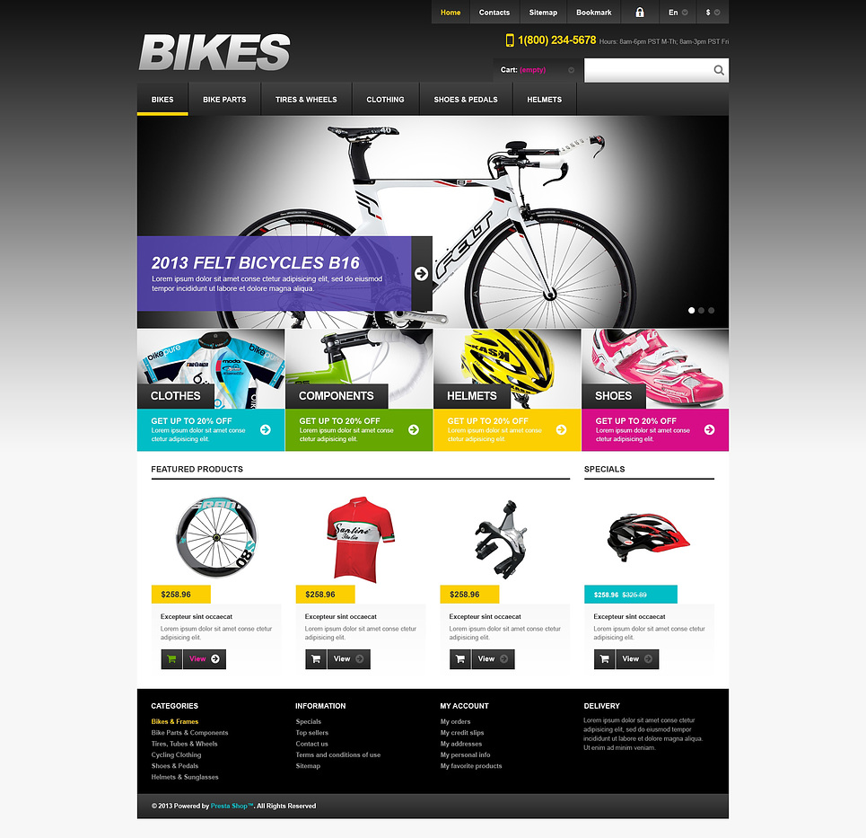 Responsive Bikes Store (ecommerce template for PrestaShop
) Item Picture