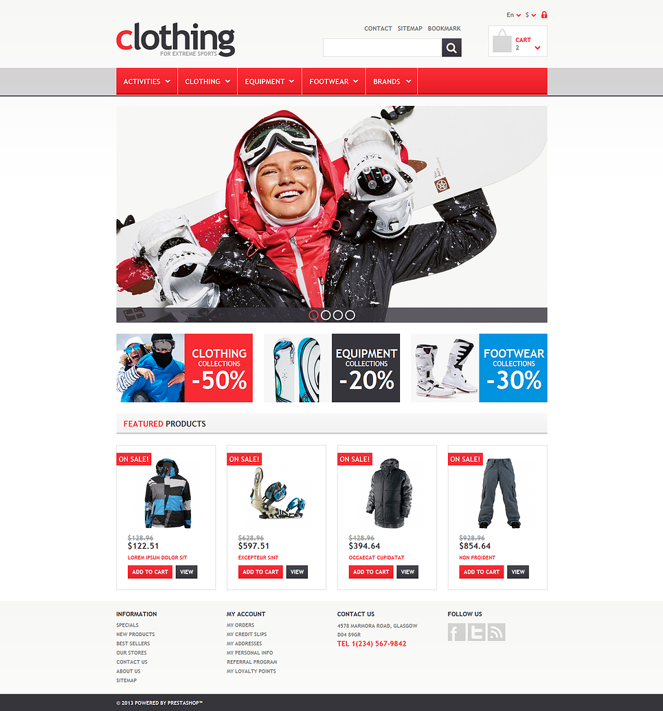 12+ Sports Shop Clothing & Accessories Ecommerce Website Templates ...