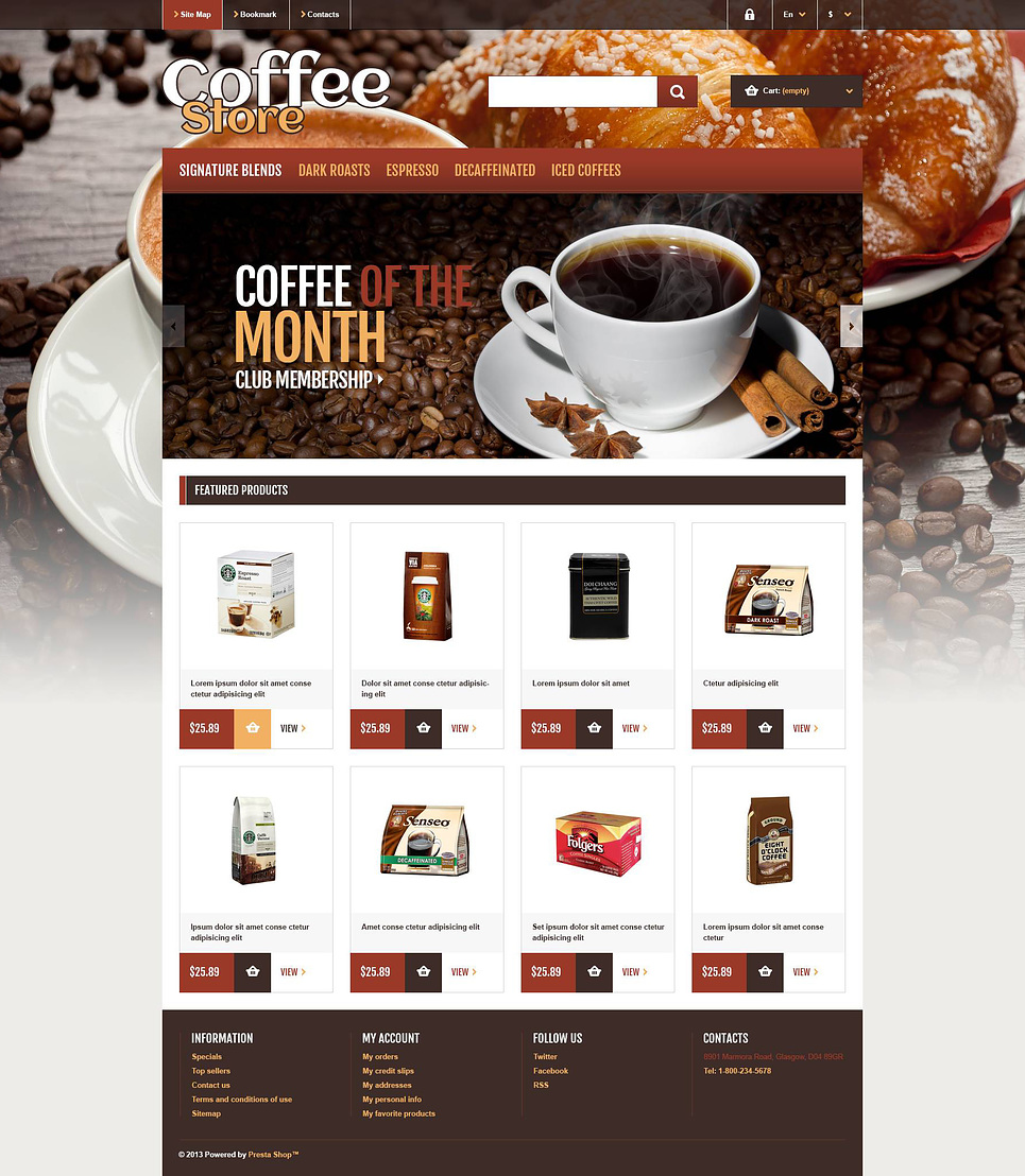Coffee Store (template for PrestaShop) Item Picture
