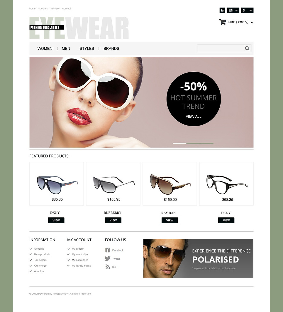 Responsive Eyewear Store (template for PrestaShop) Item Picture