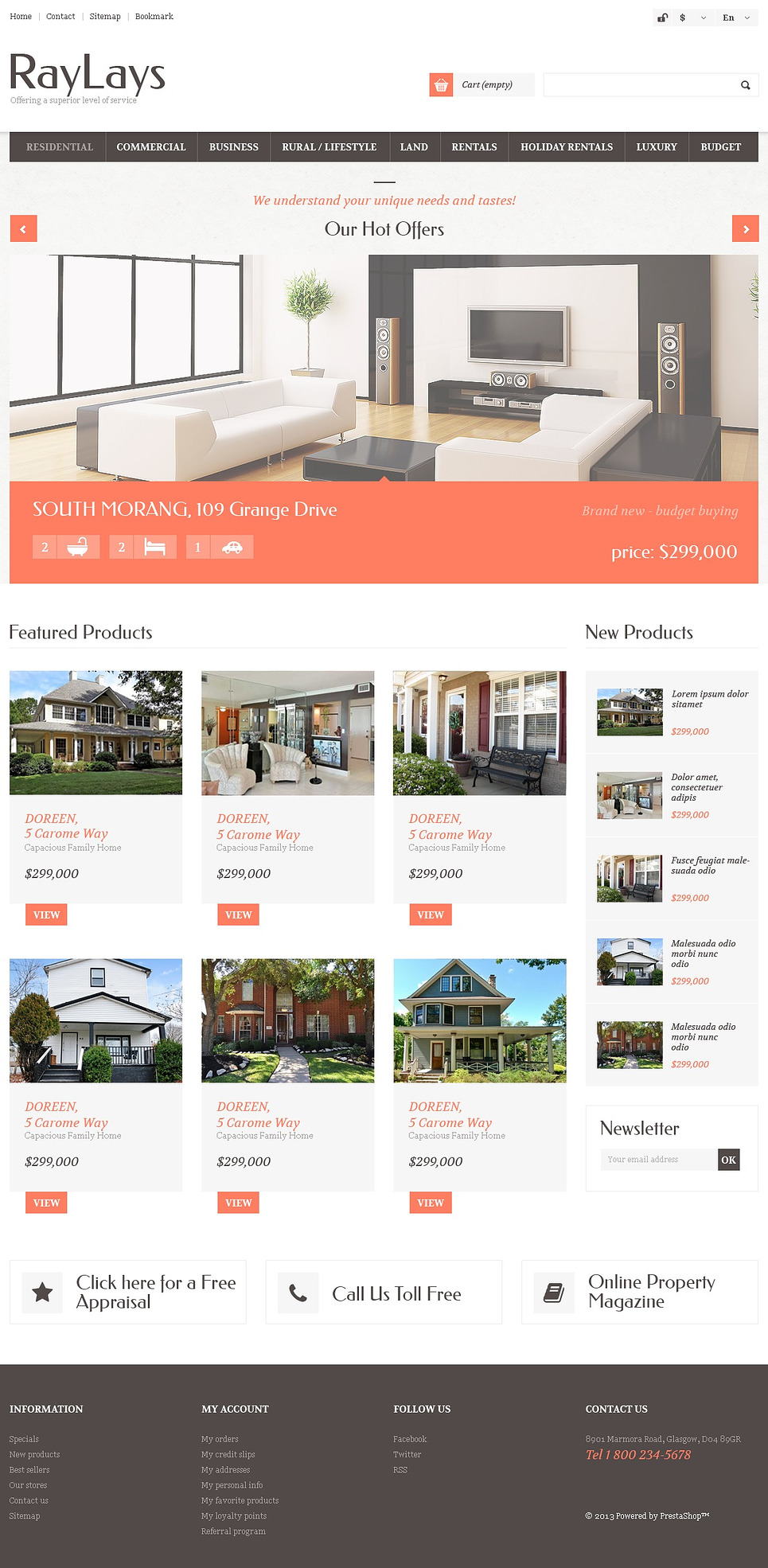 Responsive Real Estate Store (ecommerce PrestaShop theme) Item Picture