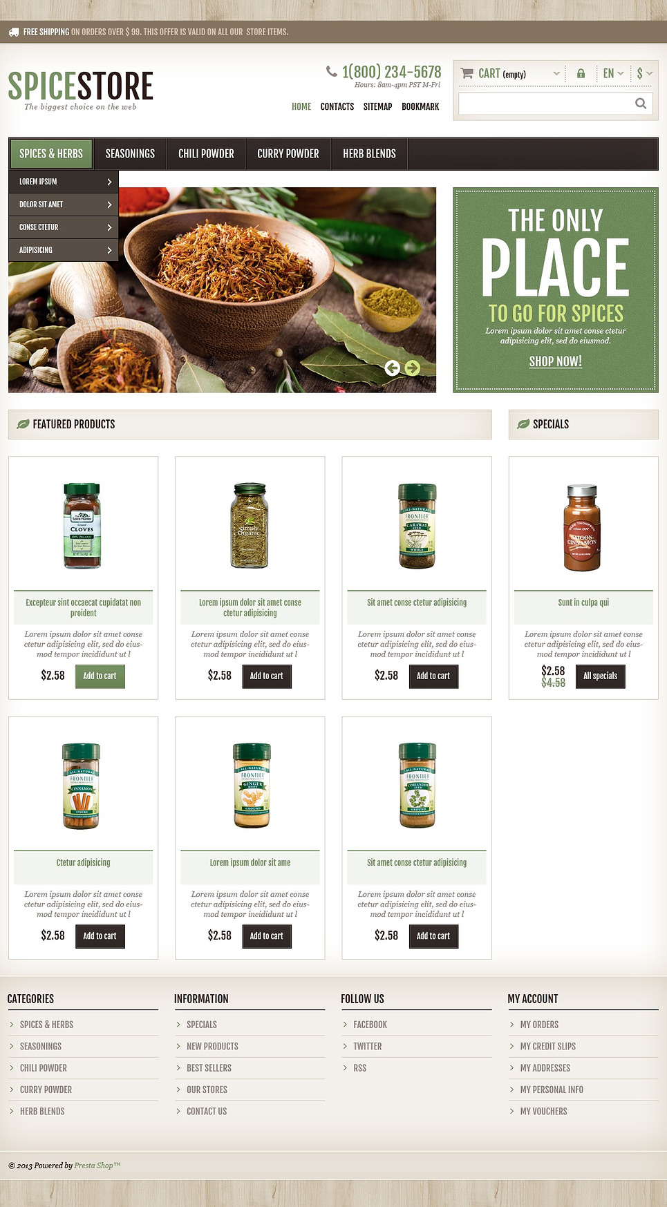 Responsive Spice Store (template for PrestaShop) Item Picture