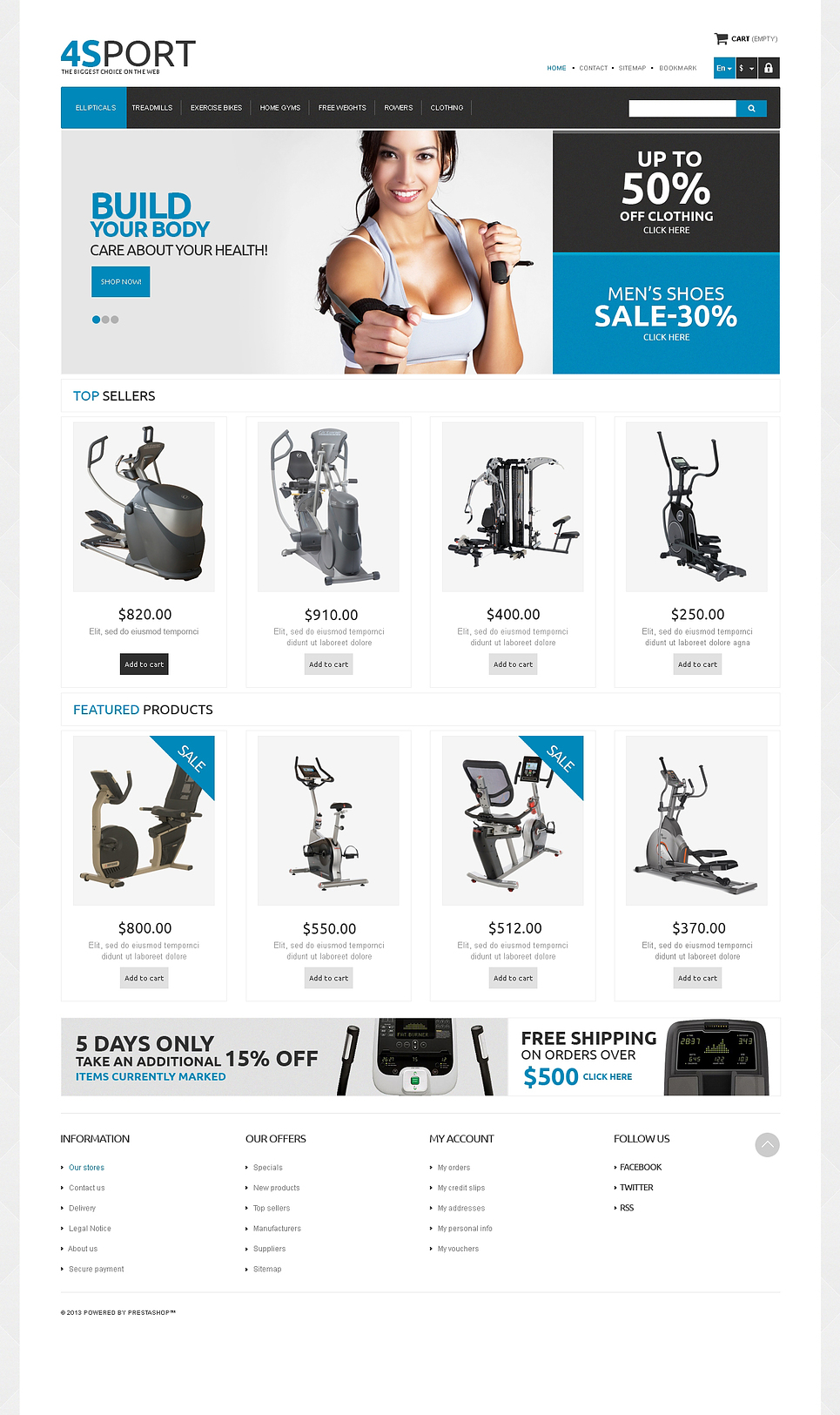 Responsive Sport Store (ecommerce template for PrestaShop
) Item Picture