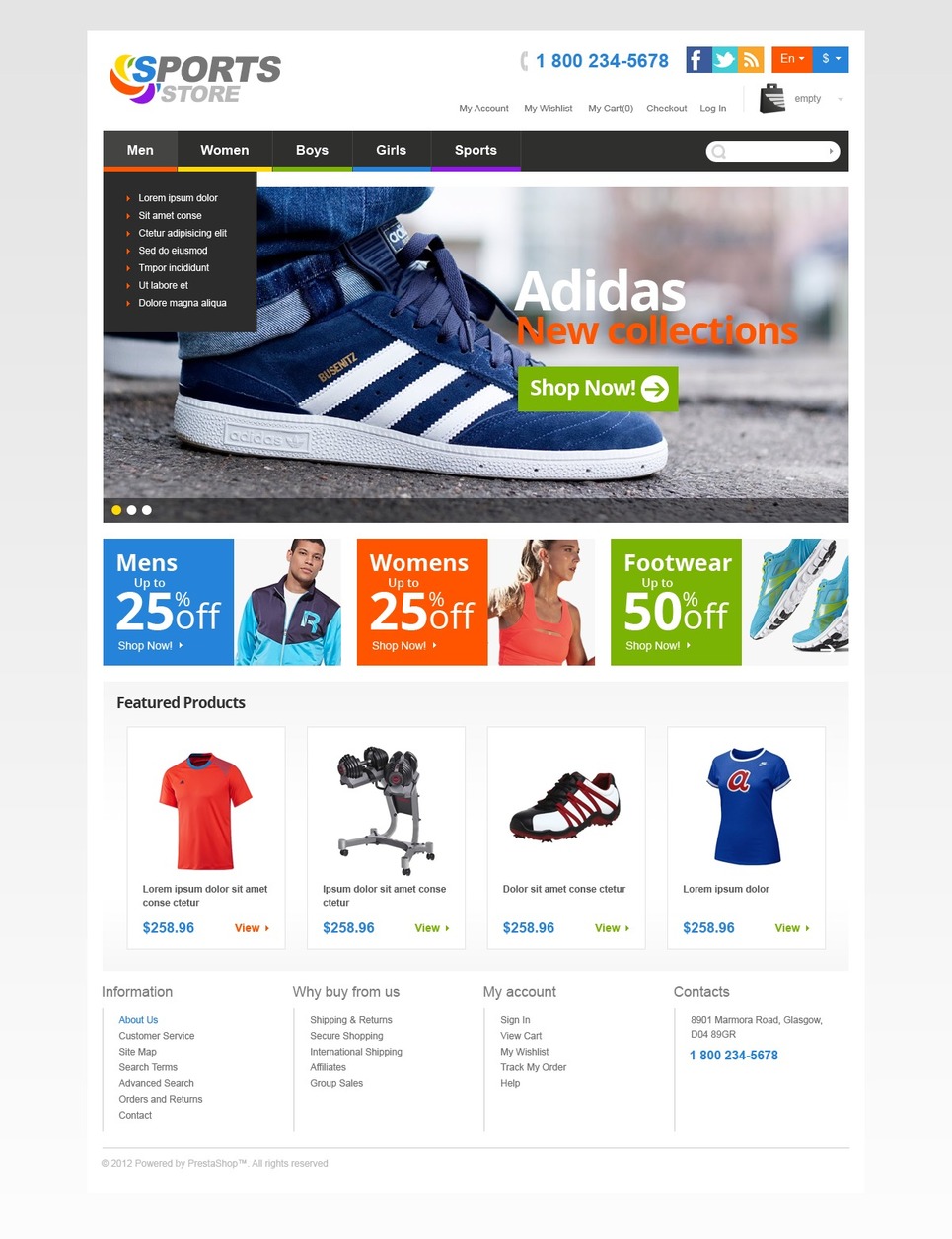 12+ Sports Shop Clothing & Accessories site Templates