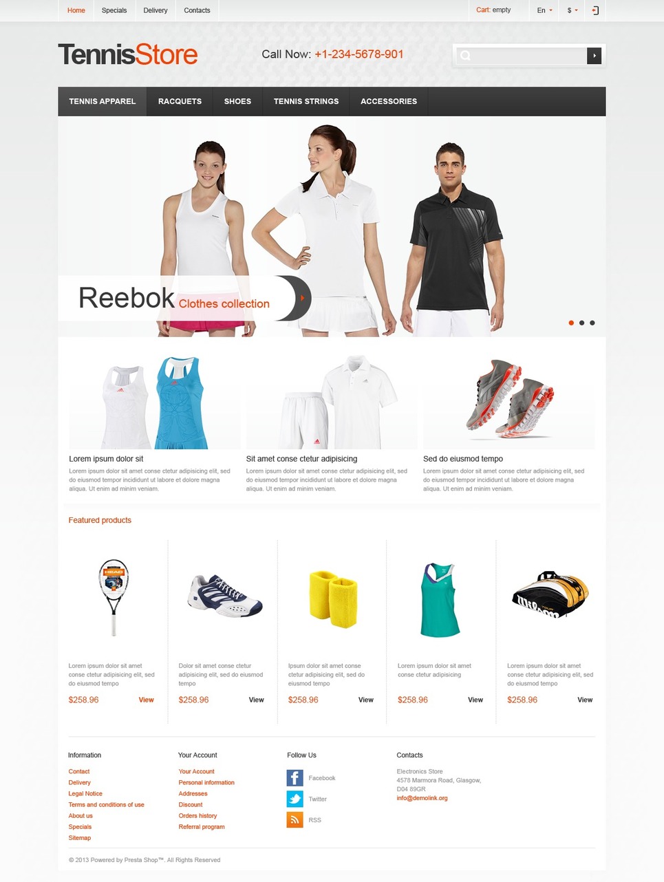Responsive Tennis Store (ecommerce theme for PrestaShop) Item Picture