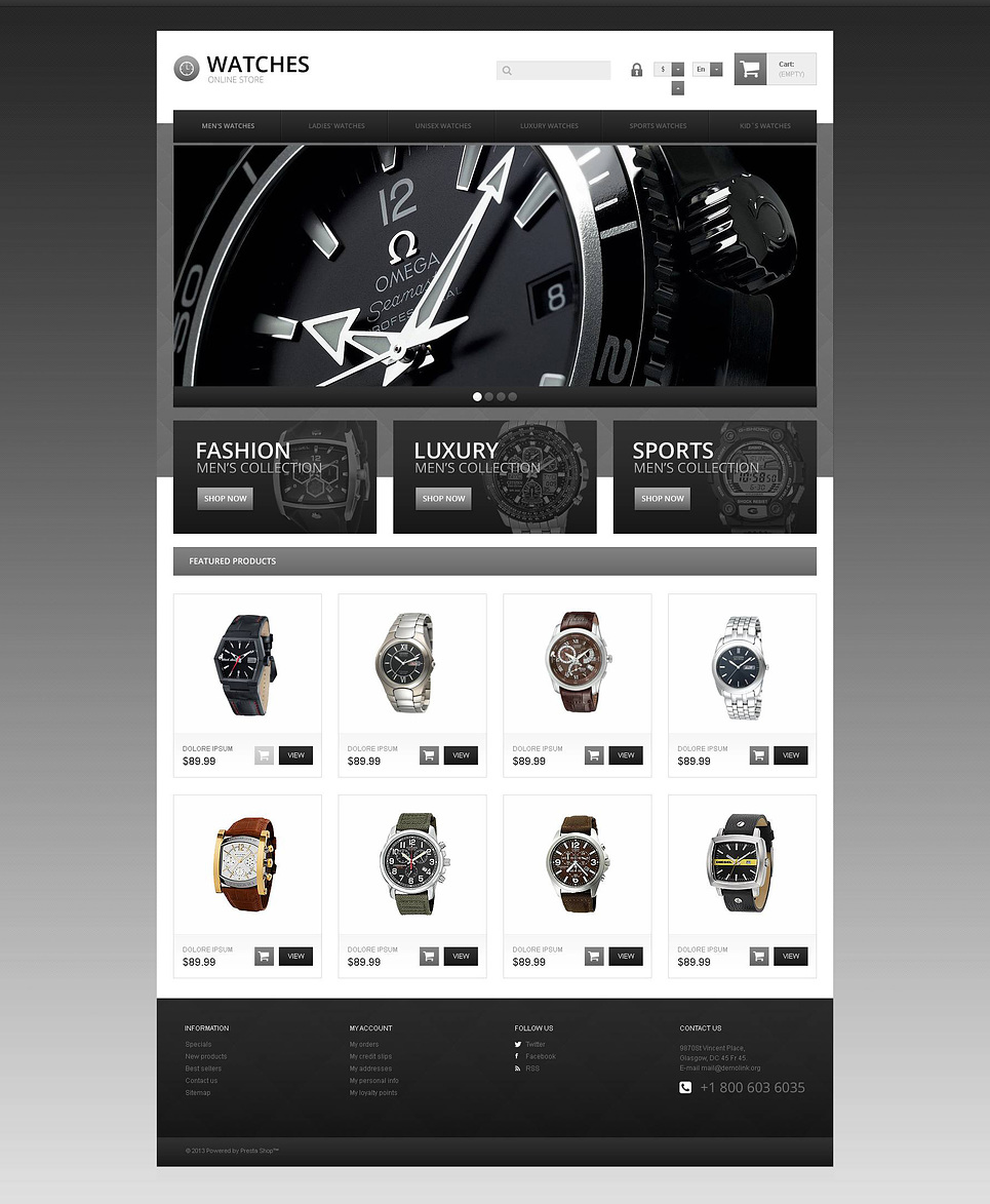 Responsive Watch Store (ecommerce theme for PrestaShop) Item Picture