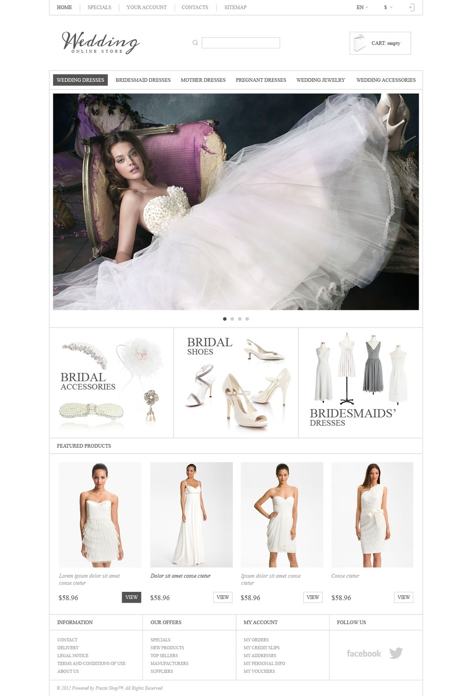 16+ Beautiful Wedding Dress, Services & Bridal Ecommerce Store ...