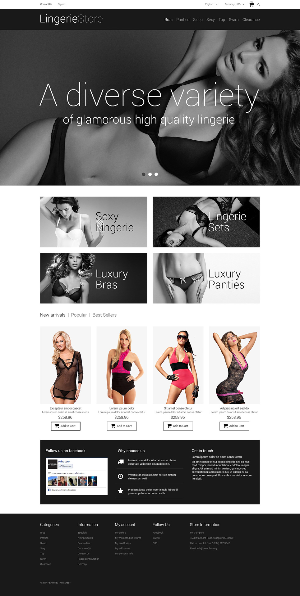 Selling Lingerie (theme for PrestaShop) Item Picture