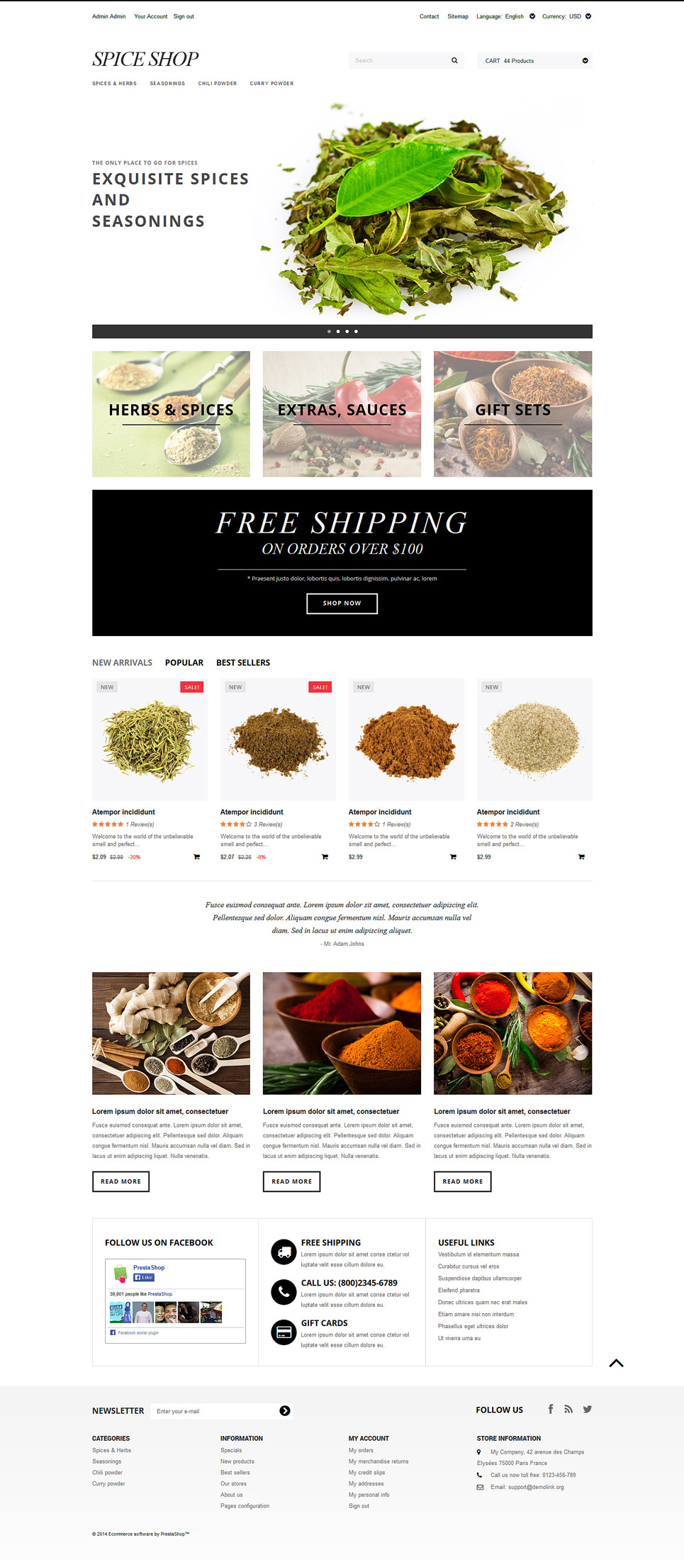 Spices and Seasonings (template for PrestaShop) Item Picture