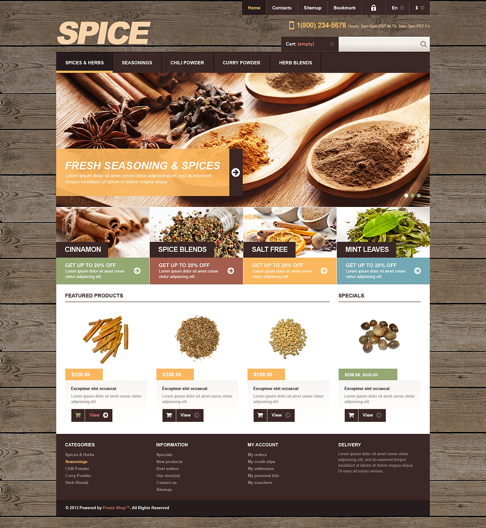 Spices for Cooking (template for PrestaShop) Item Picture