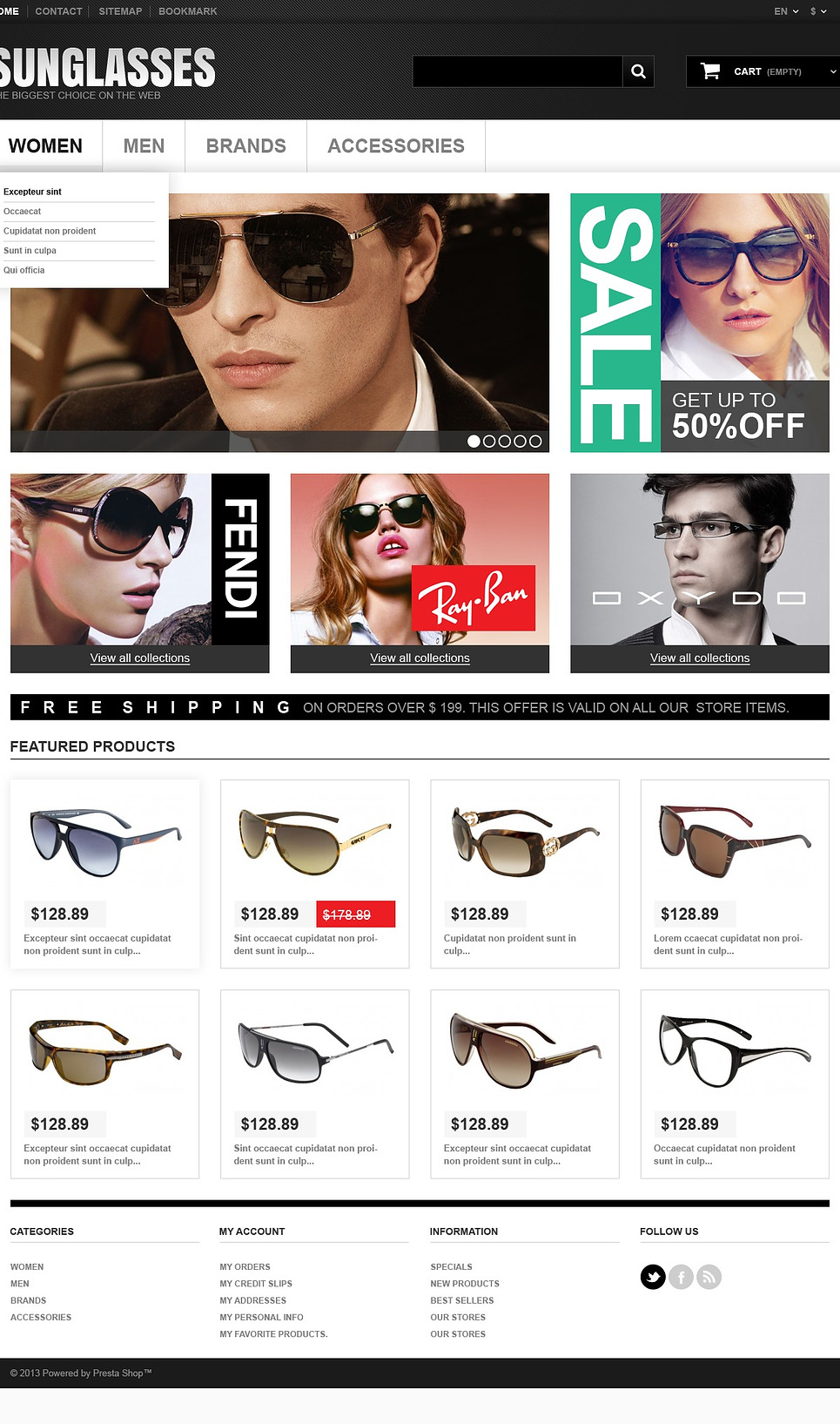 Sunglasses Boutique (template for PrestaShop) Item Picture