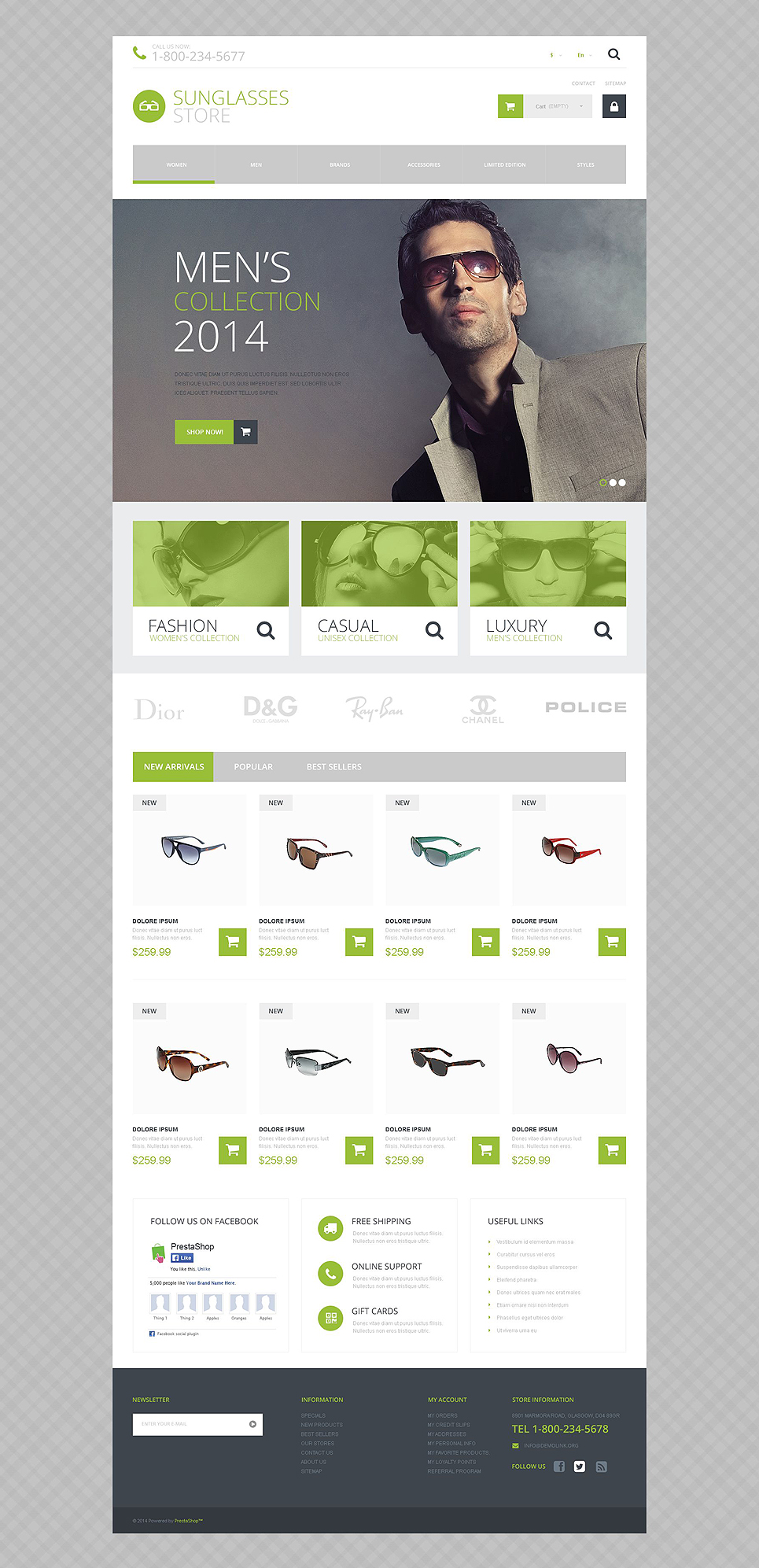 Sunglasses Shop (template for PrestaShop) Item Picture