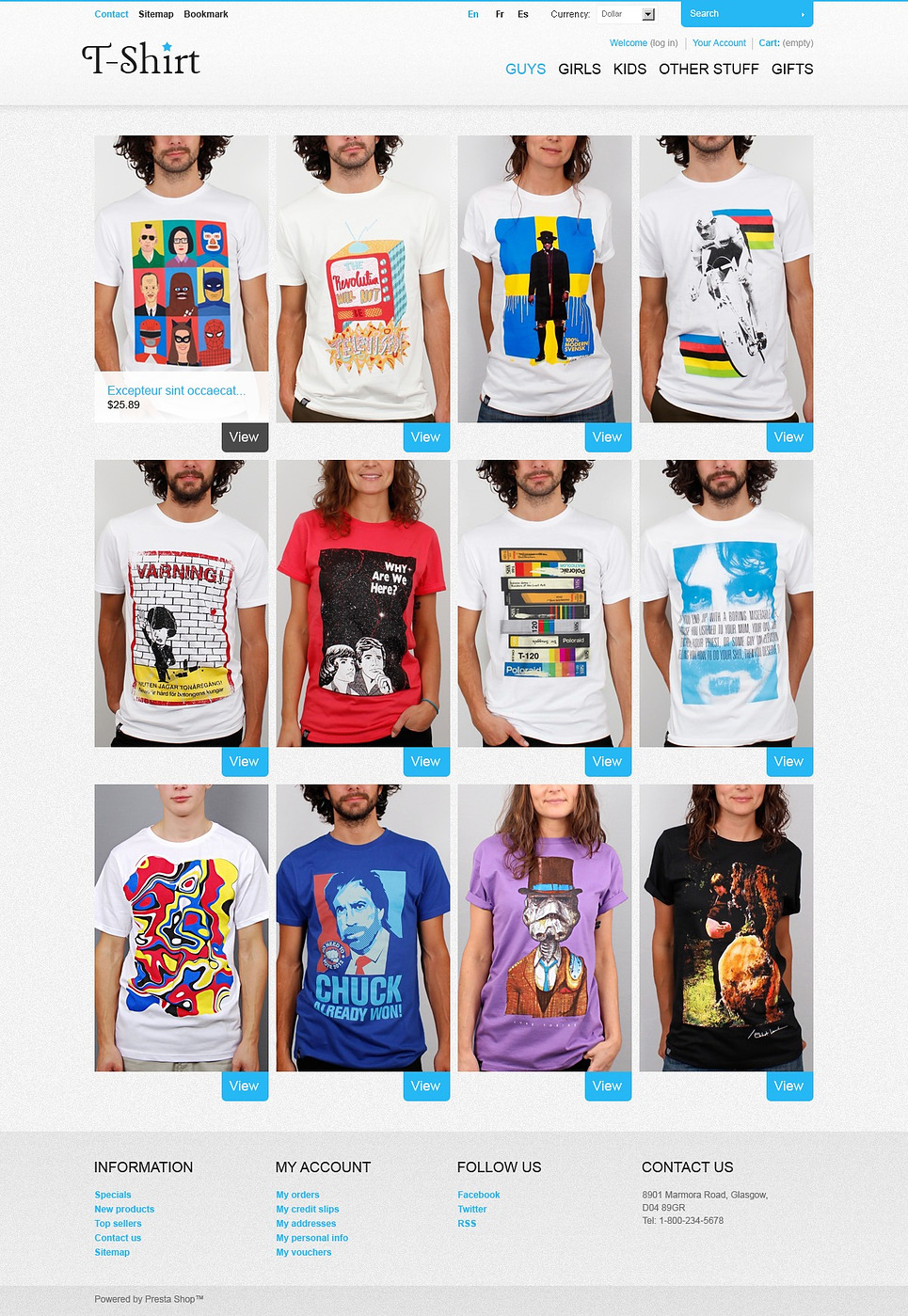T-Shirt Store (theme for PrestaShop) Item Picture