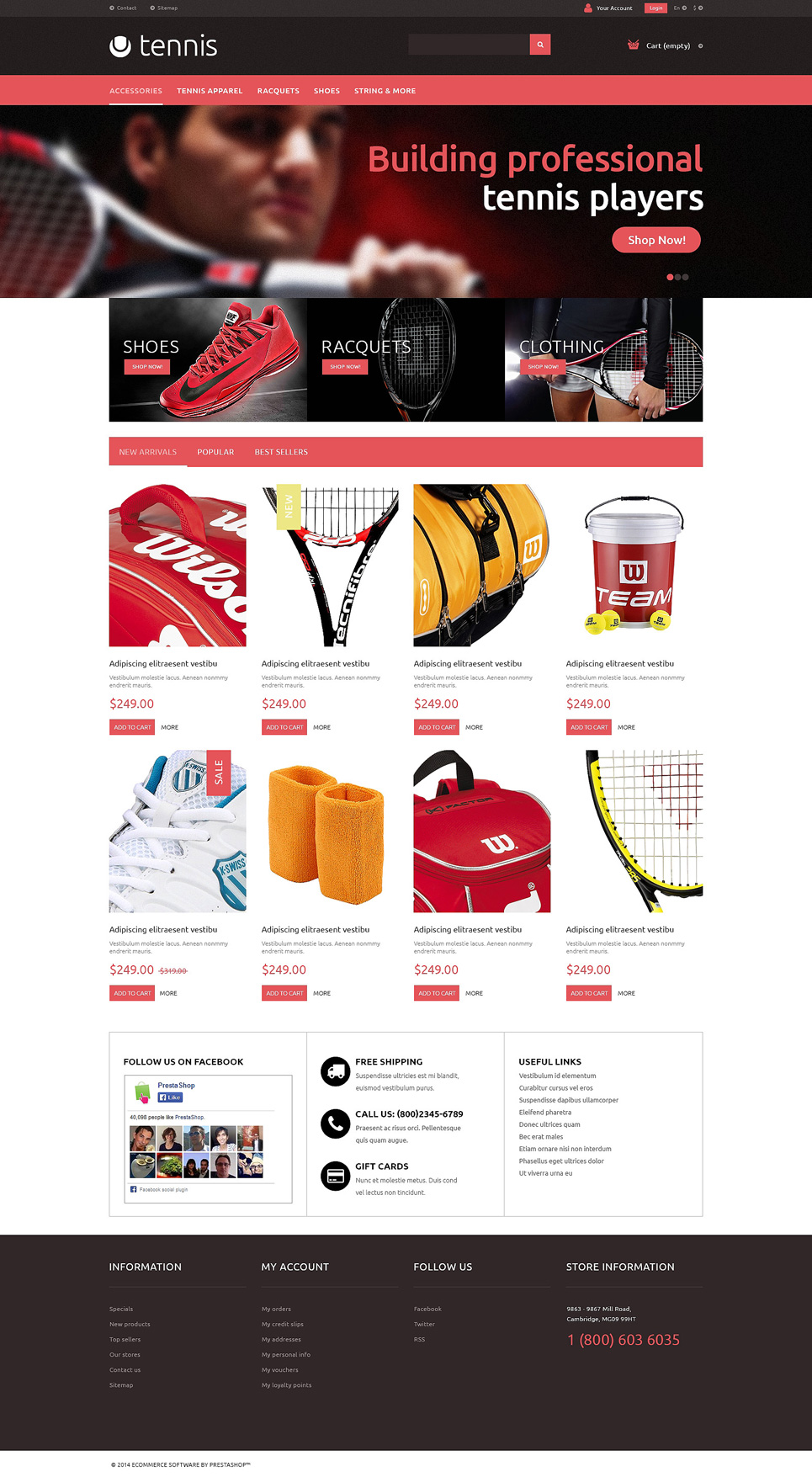 Tennis Accessories Shop (ecommerce theme for PrestaShop) Item Picture
