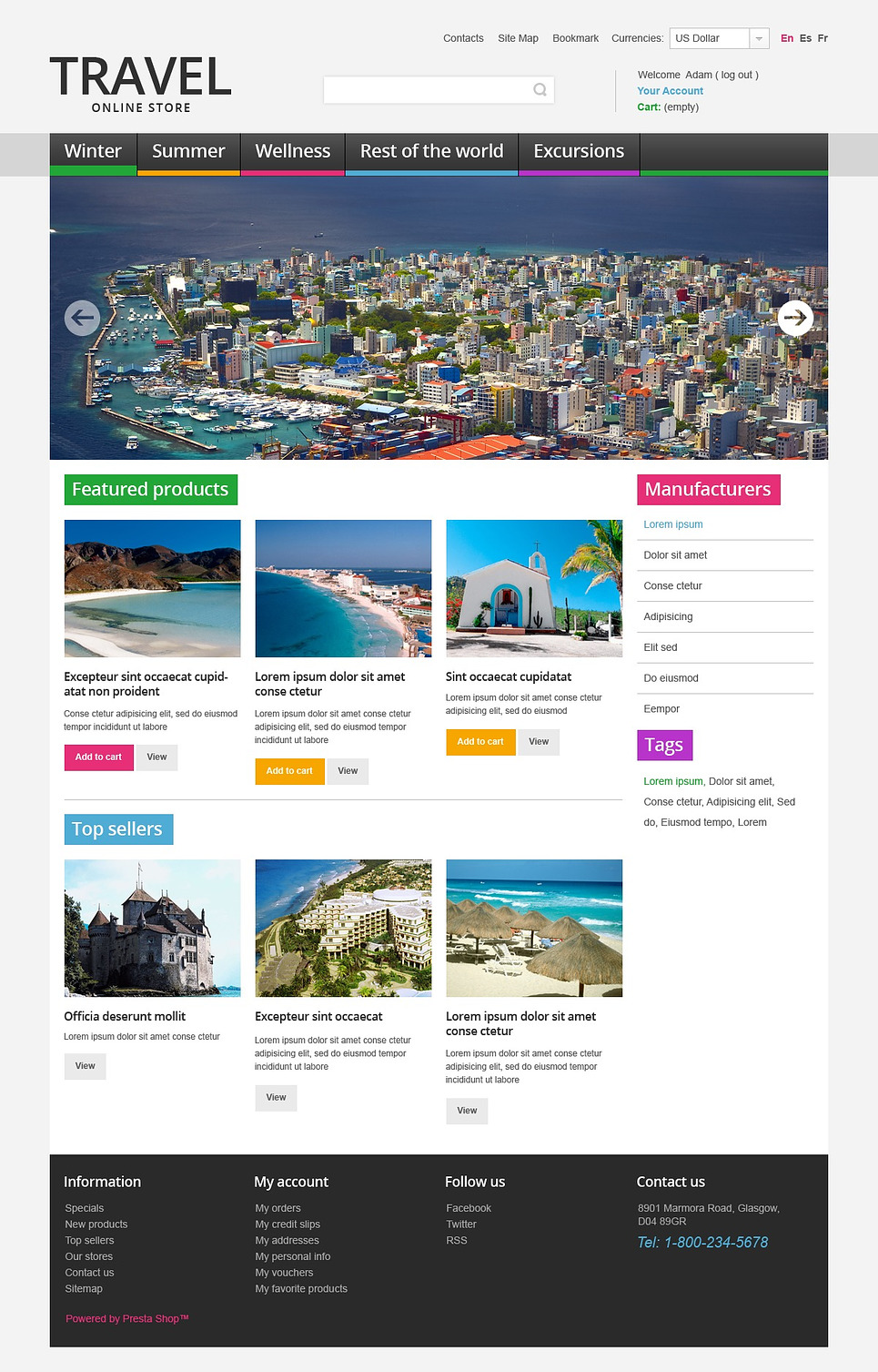 Travel Store (PrestaShop template) Item Picture