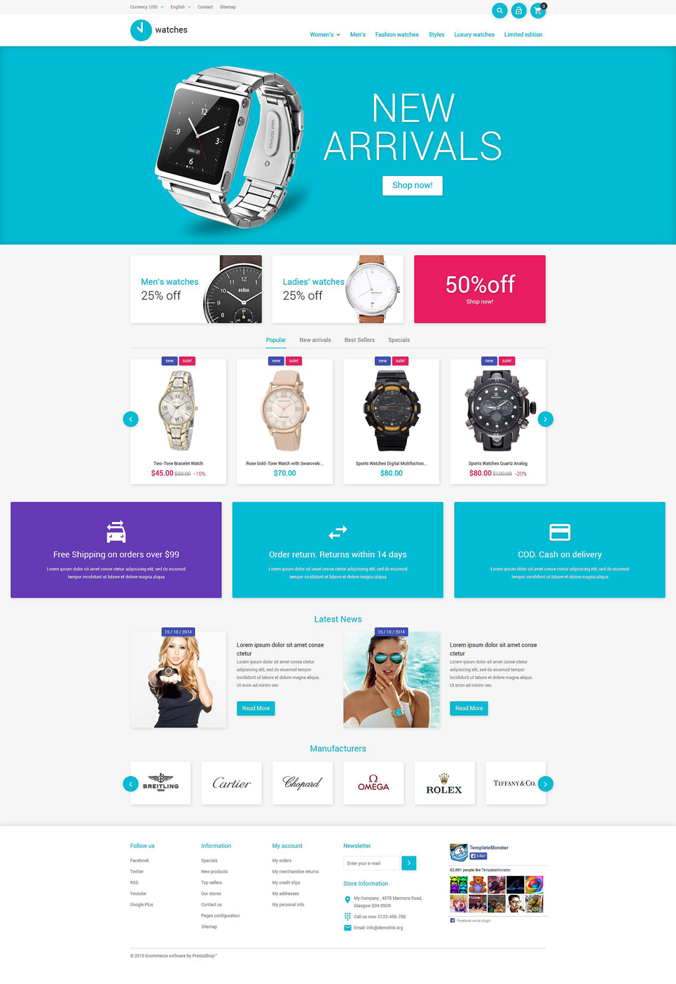 Watches Store (ecommerce theme for PrestaShop) Item Picture